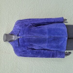 Bernardo Collection Ladies Purple Genuine Suede Leather Jacket Machine Washable*